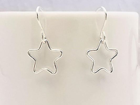 Sterling Silver Star Drop Earrings - SKU 295 - Sophellie Jewellery