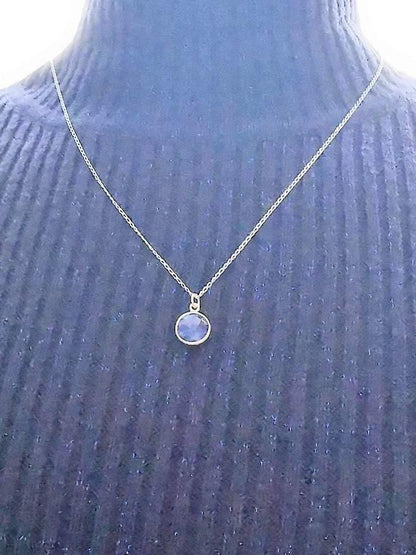 Sterling Silver Sapphire Pendant Necklace - SKU 331 - Sophellie Jewellery