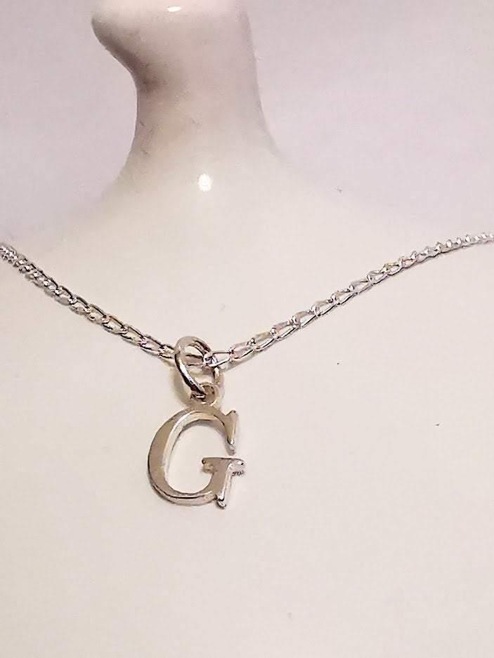 Sterling Silver Initial G Pendant Necklace - SKU 650 - Sophellie Jewellery