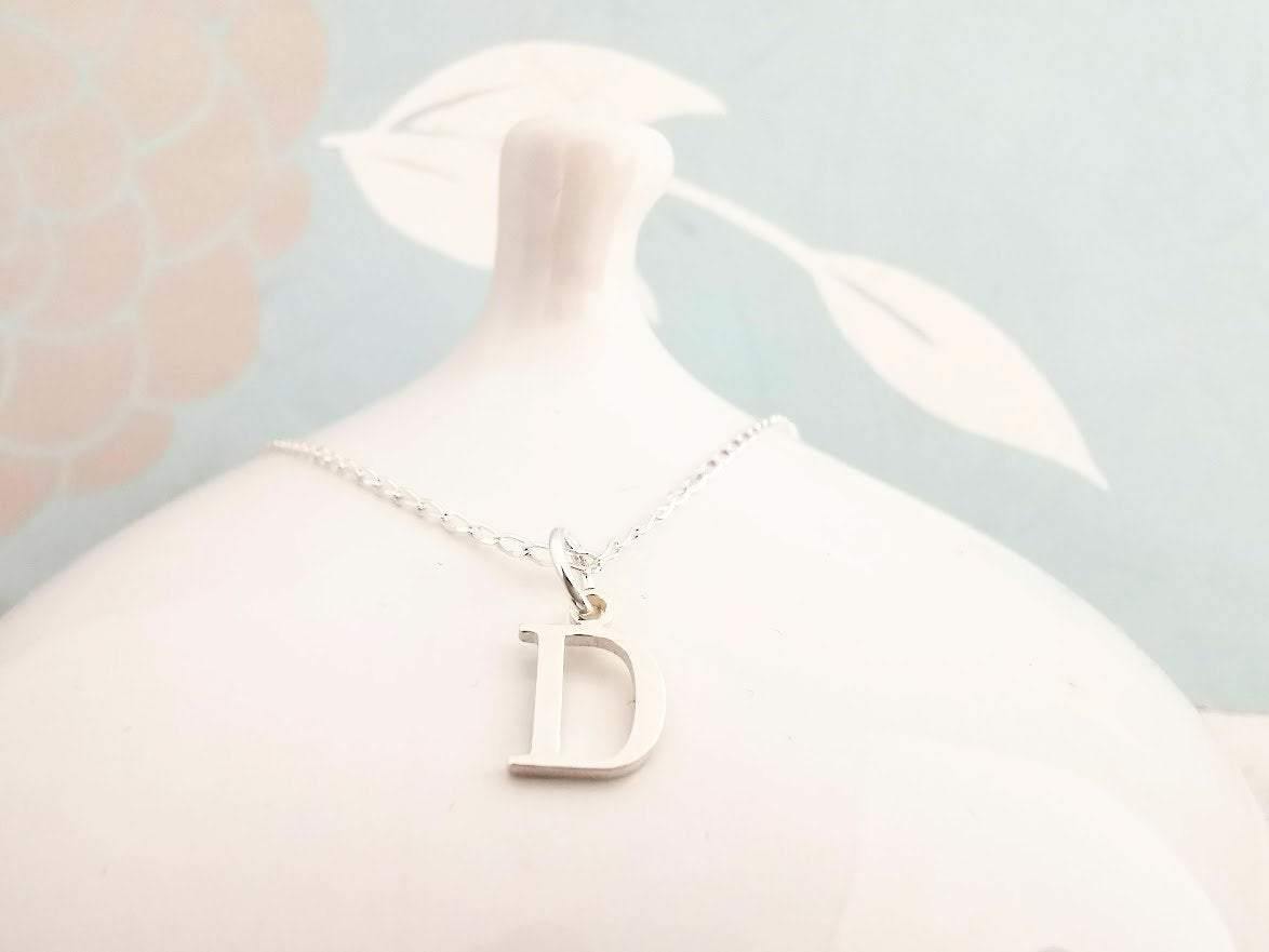 Sterling Silver Initial D Necklace - SKU 560 - Sophellie Jewellery