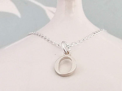 Sterling Silver Initial O Pendant Necklace - SKU 566 - Sophellie Jewellery