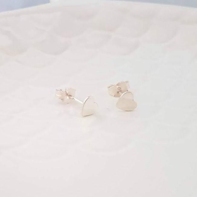 Sterling Silver Heart Stud Earrings - SKU 163 - Sophellie Jewellery