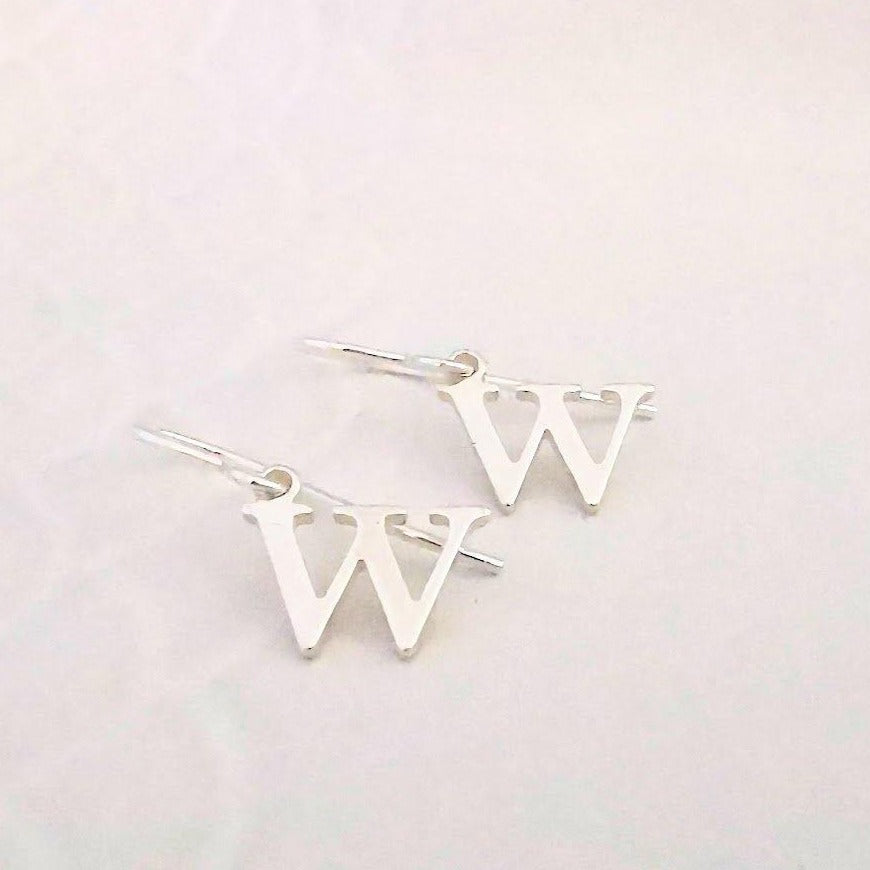 Sterling Silver Personalised Initial Earrings - SKU 037 - Sophellie Jewellery