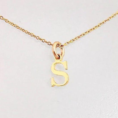 Gold Initial S Pendant Necklace - SKU 604 - Sophellie Jewellery