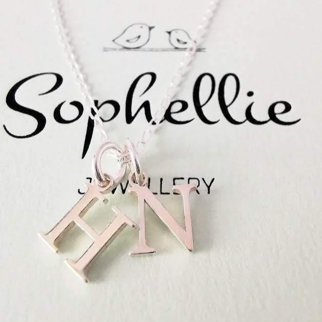 Sterling Silver Personalised Double Initial Necklace - SKU 606 - Sophellie Jewellery