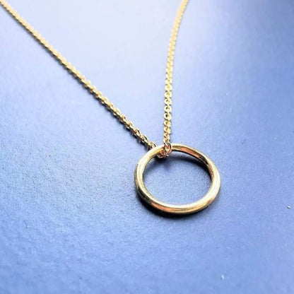 Gold Single Ring Story Necklace - SKU 619 - Sophellie Jewellery