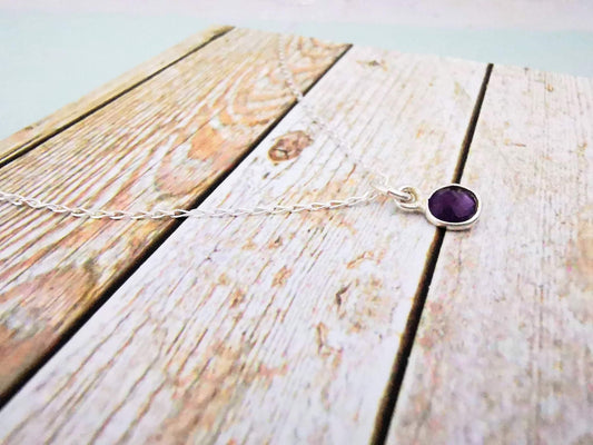 Sterling Silver Amethyst Pendant Necklace - SKU 663 - Sophellie Jewellery