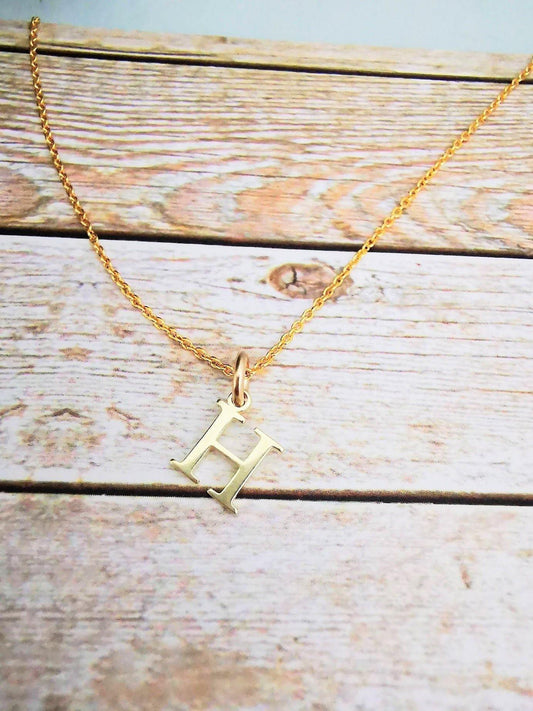 Gold Initial H Necklace - SKU 647 - Sophellie Jewellery