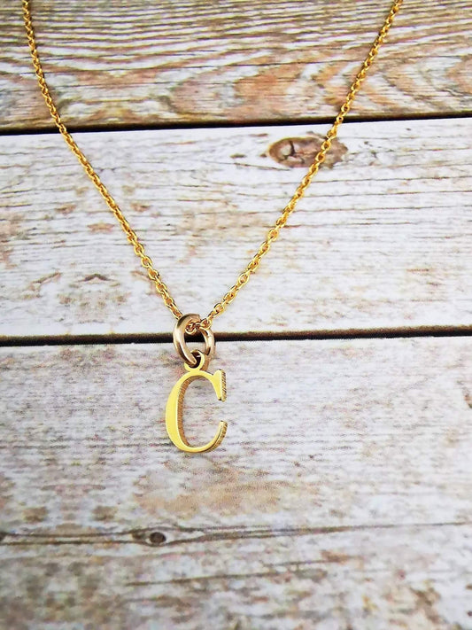 Gold Initial C Pendant Necklace - SKU 644 - Sophellie Jewellery